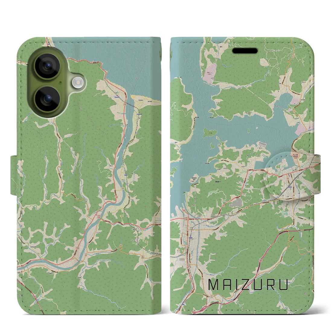 【舞鶴(京都府)】地図柄iPhoneケース(手帳タイプ)ナチュラル・iPhone 17 Pro Max 用