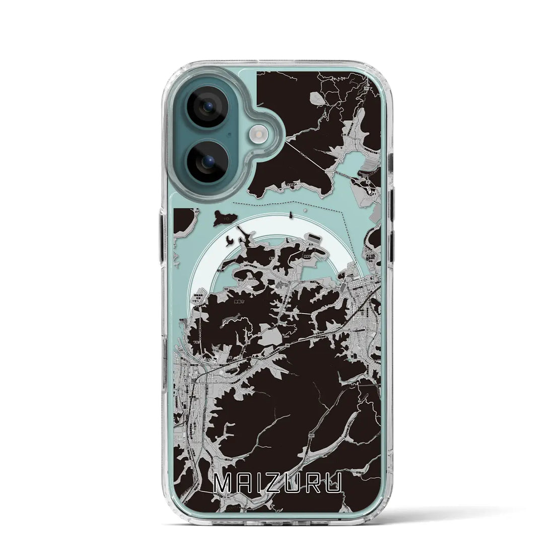 【舞鶴(京都府)】地図柄iPhoneケース(MagSafeタイプ)モノトーン・iPhone 16 Pro 用