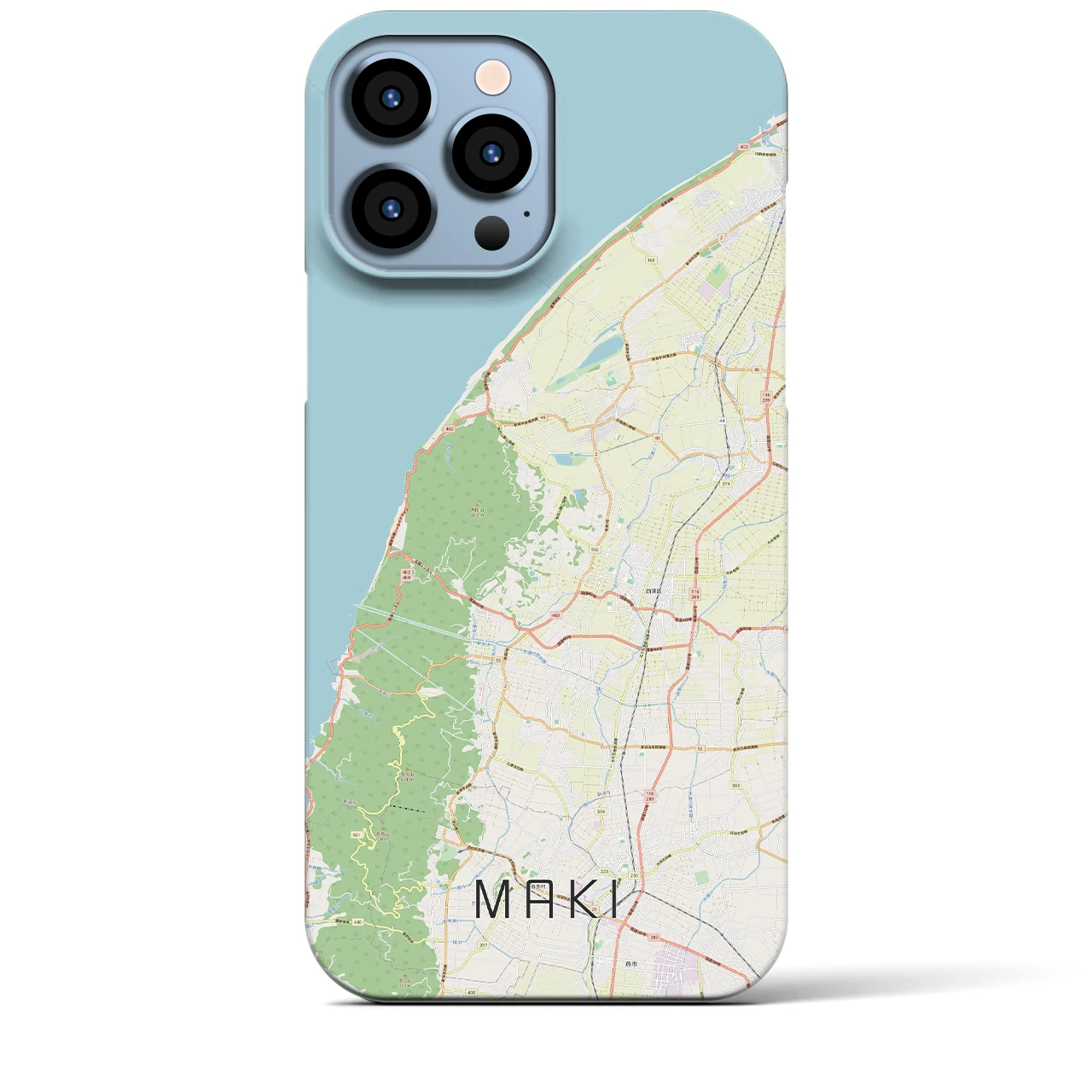 【巻（新潟県）】地図柄iPhoneケース（バックカバータイプ）