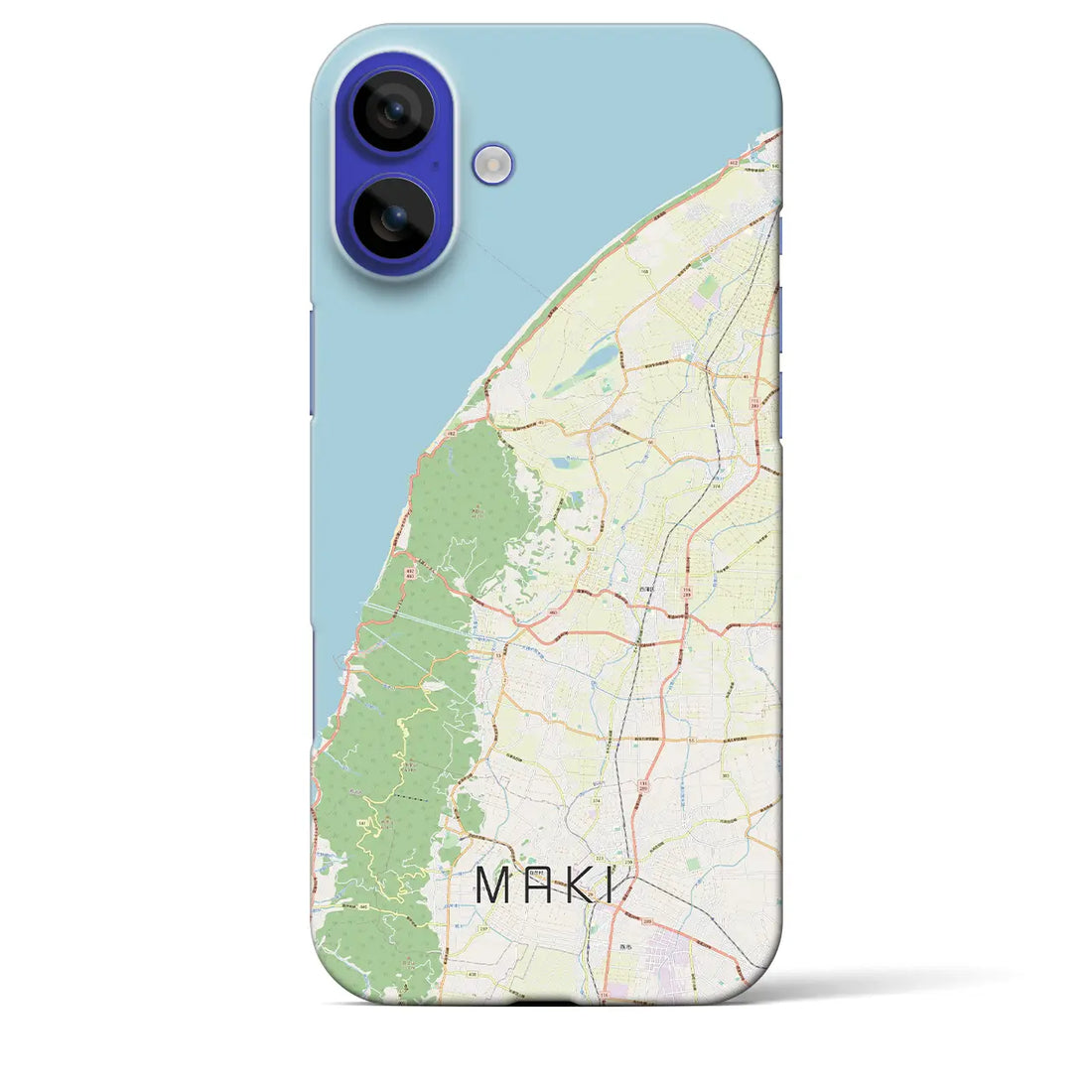 【巻（新潟県）】地図柄iPhoneケース（バックカバータイプ）ナチュラル・iPhone 16 Pro Max 用