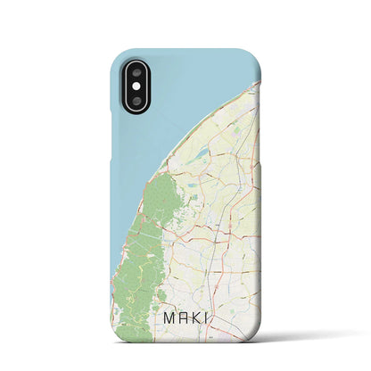 【巻（新潟県）】地図柄iPhoneケース（バックカバータイプ）