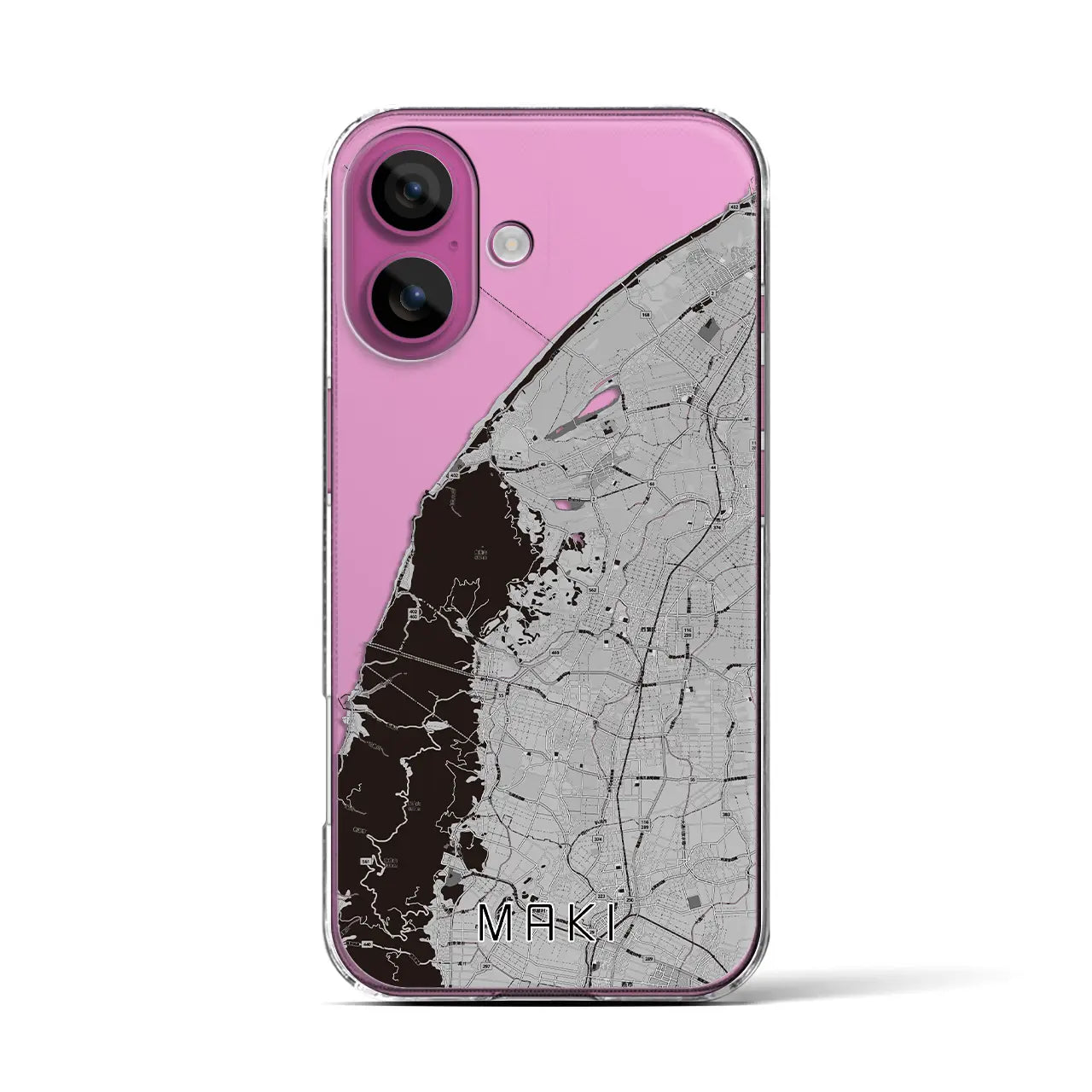 【巻（新潟県）】地図柄iPhoneケース（クリアタイプ）