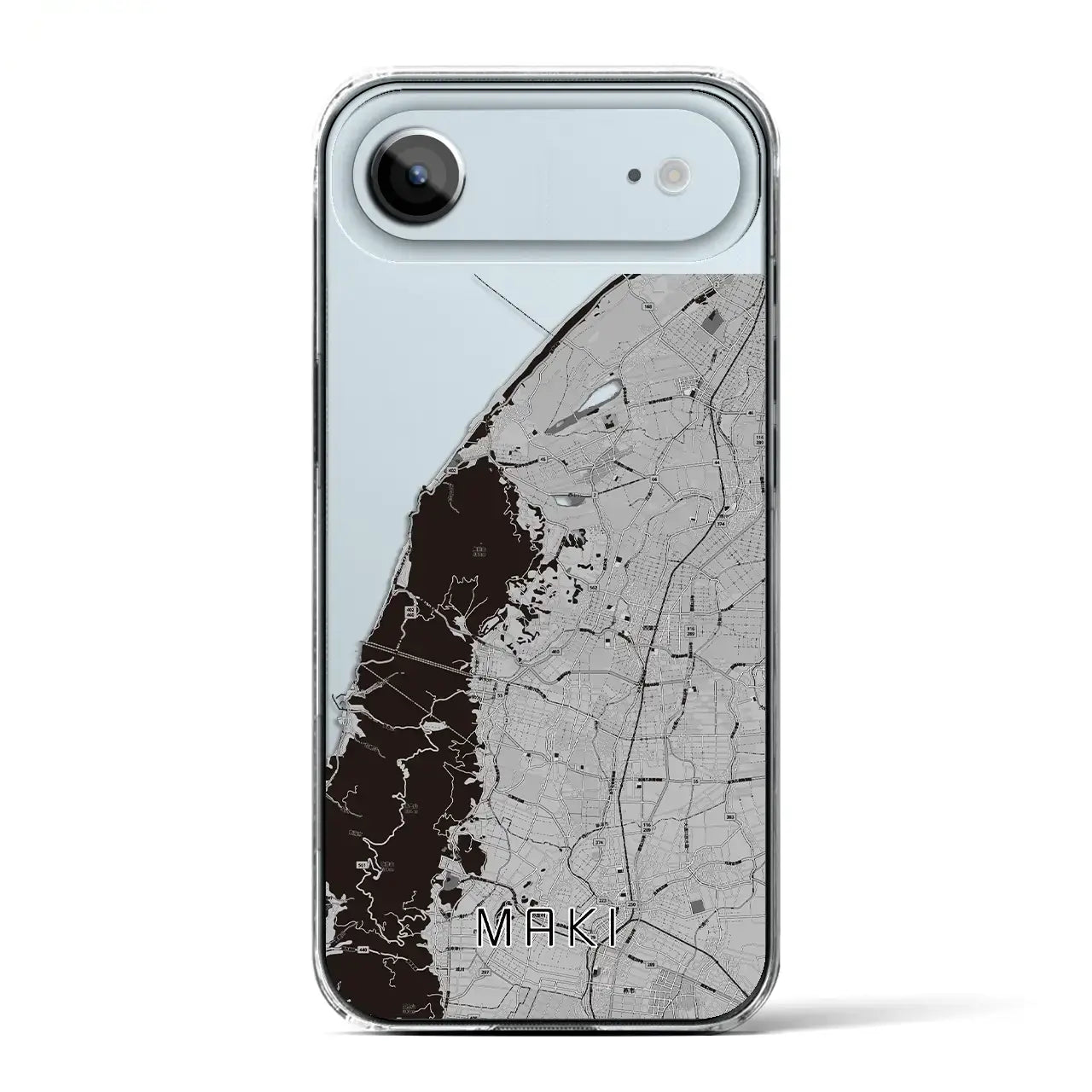 【巻（新潟県）】地図柄iPhoneケース（クリアタイプ）