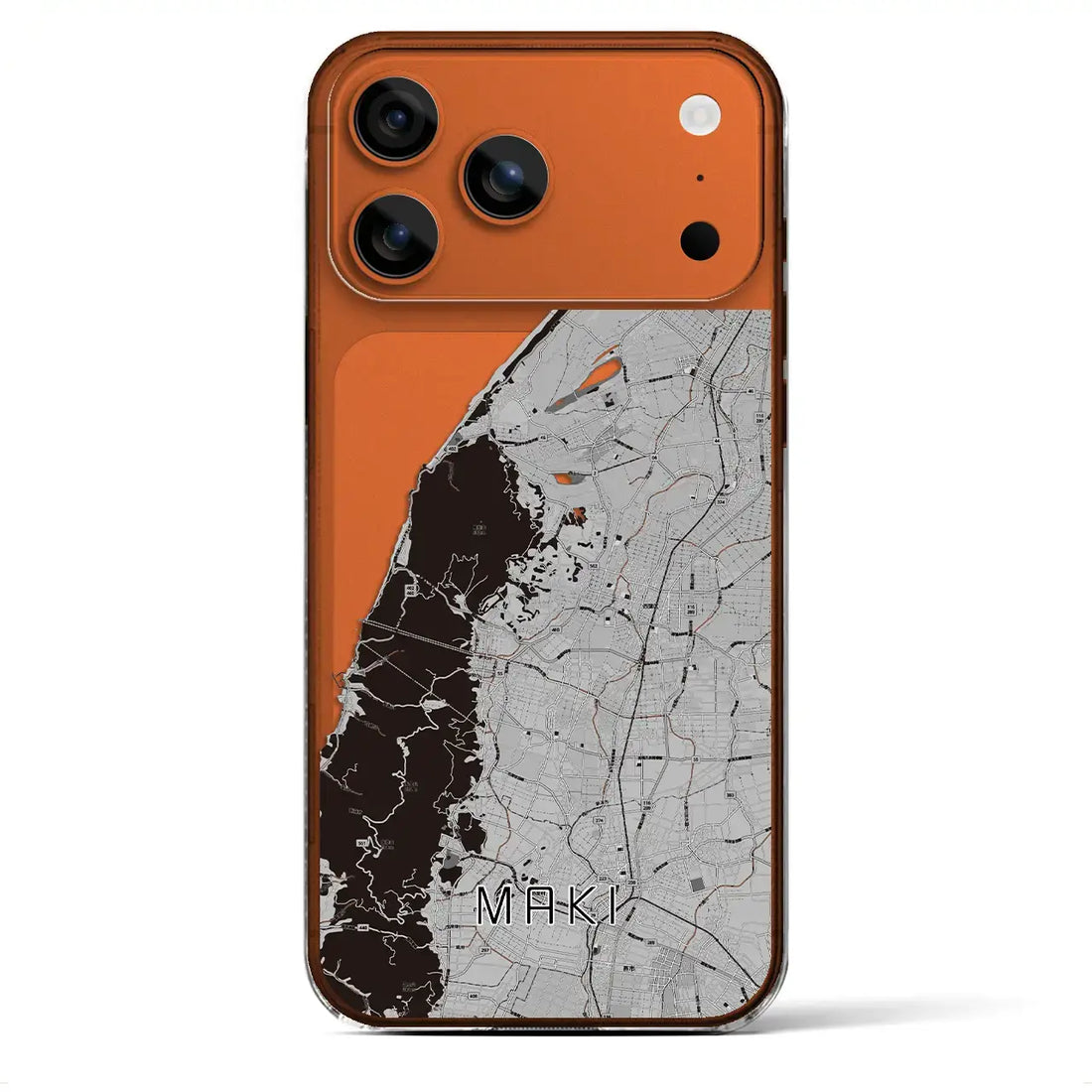 【巻（新潟県）】地図柄iPhoneケース（クリアタイプ）