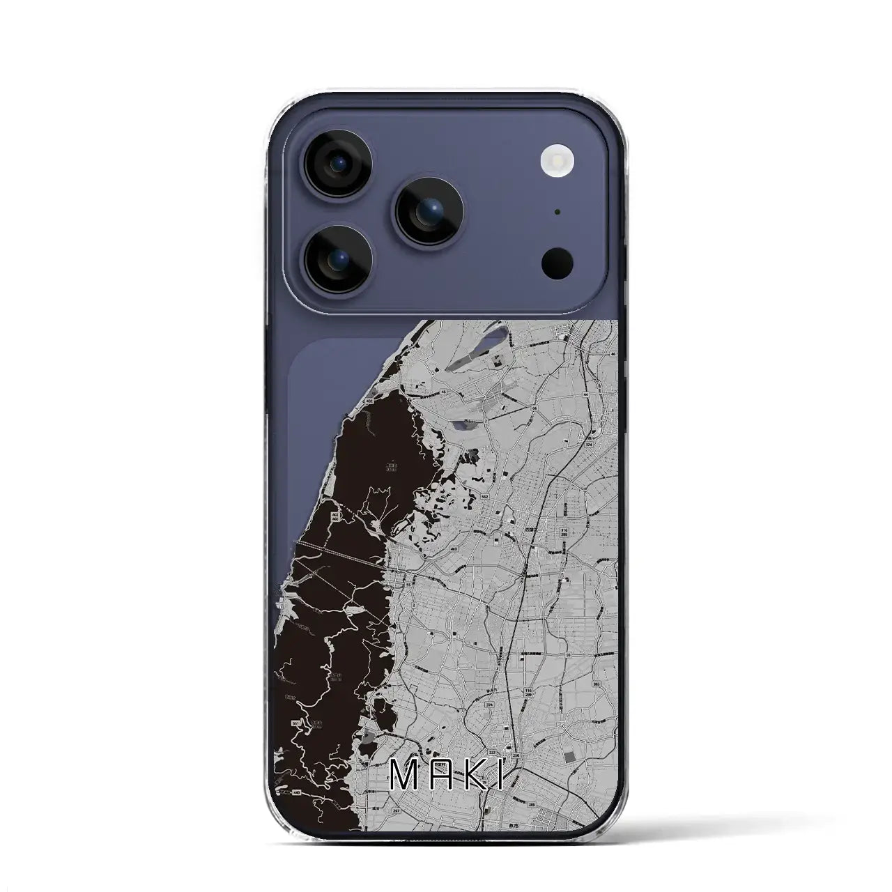 【巻（新潟県）】地図柄iPhoneケース（クリアタイプ）