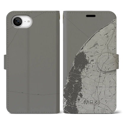 【巻（新潟県）】地図柄iPhoneケース（手帳タイプ）