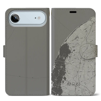 【巻（新潟県）】地図柄iPhoneケース（手帳タイプ）