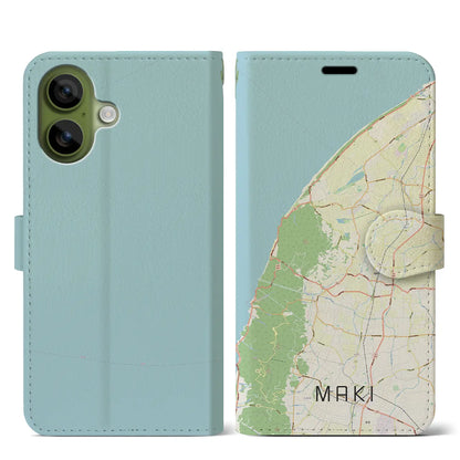 【巻（新潟県）】地図柄iPhoneケース（手帳タイプ）