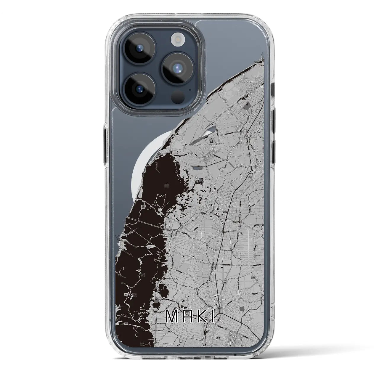 【巻（新潟県）】地図柄iPhoneケース（MagSafeタイプ）