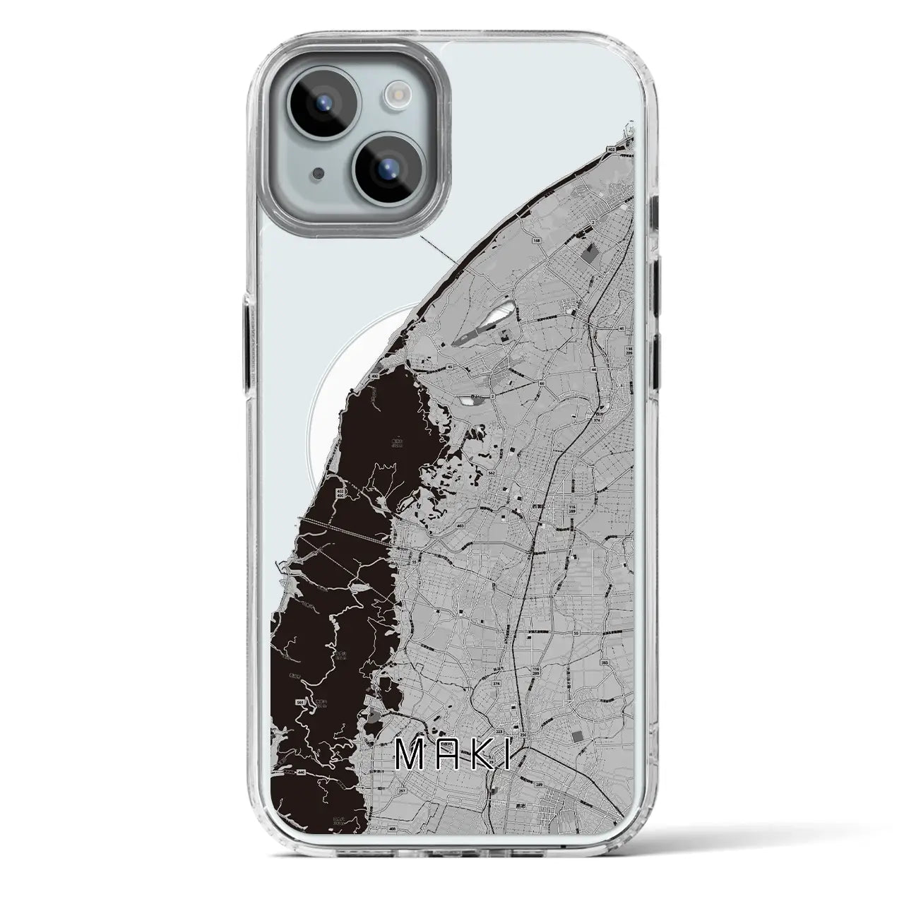 【巻（新潟県）】地図柄iPhoneケース（MagSafeタイプ）
