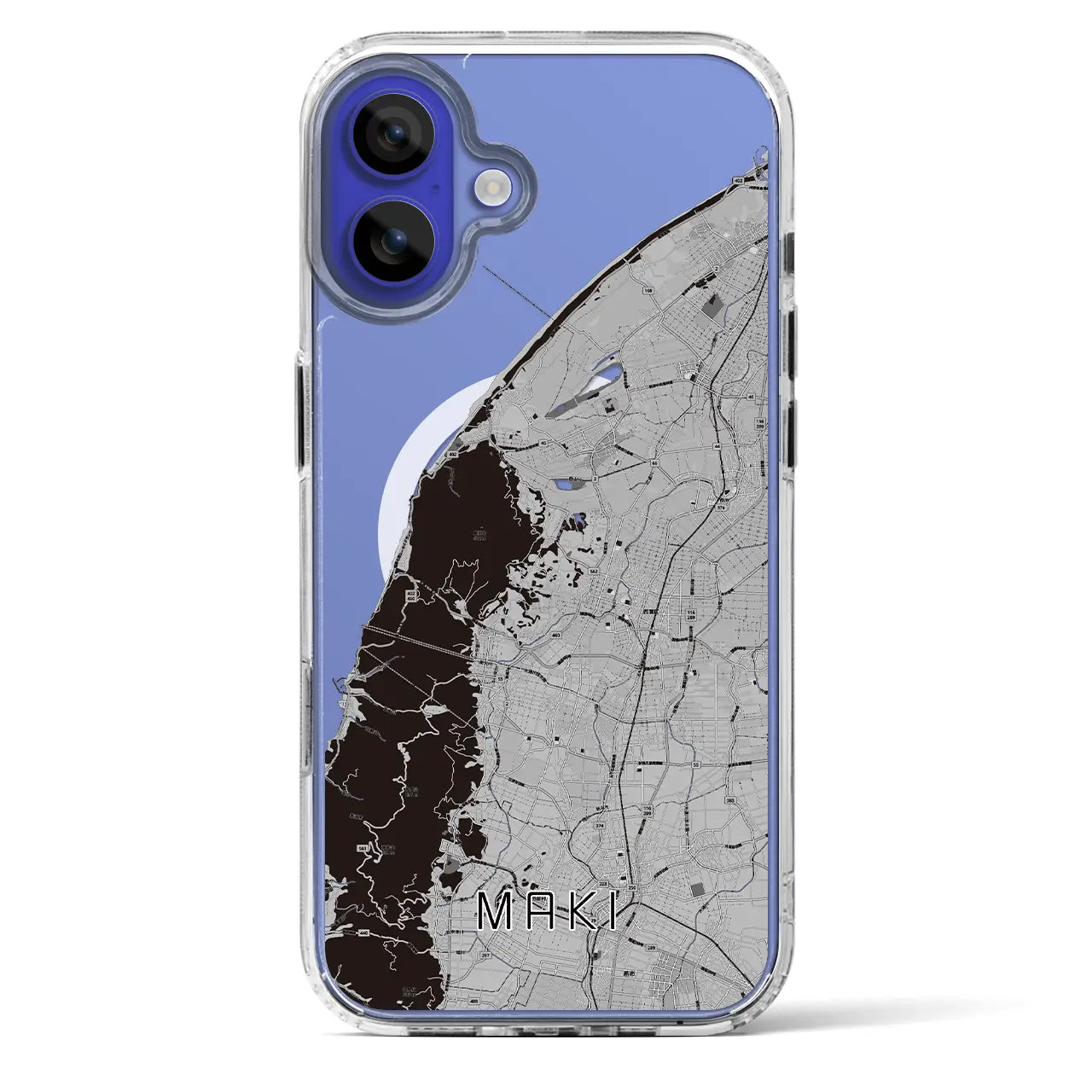 【巻（新潟県）】地図柄iPhoneケース（MagSafeタイプ）