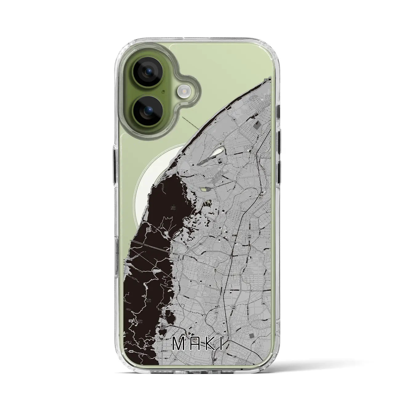 【巻（新潟県）】地図柄iPhoneケース（MagSafeタイプ）