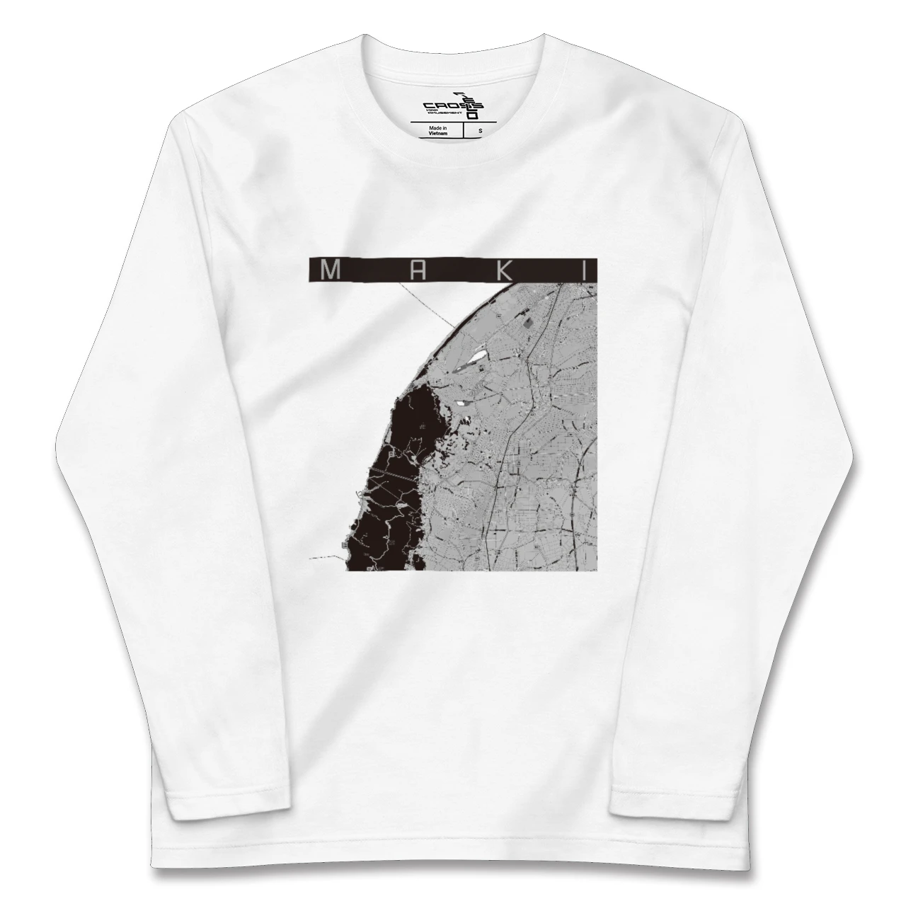 【巻（新潟県）】地図柄ロングスリーブTシャツ