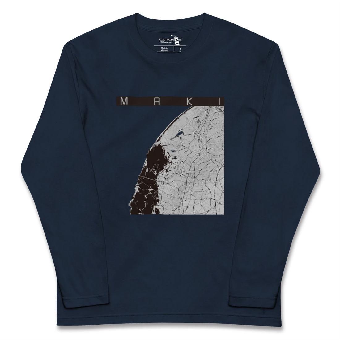 【巻（新潟県）】地図柄ロングスリーブTシャツ