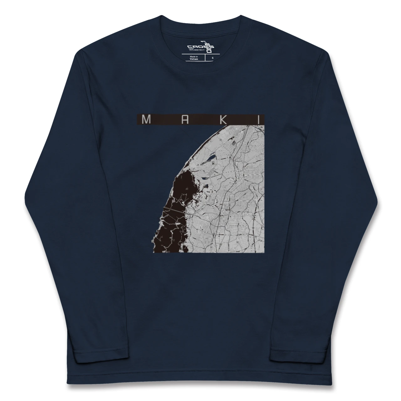 【巻（新潟県）】地図柄ロングスリーブTシャツ