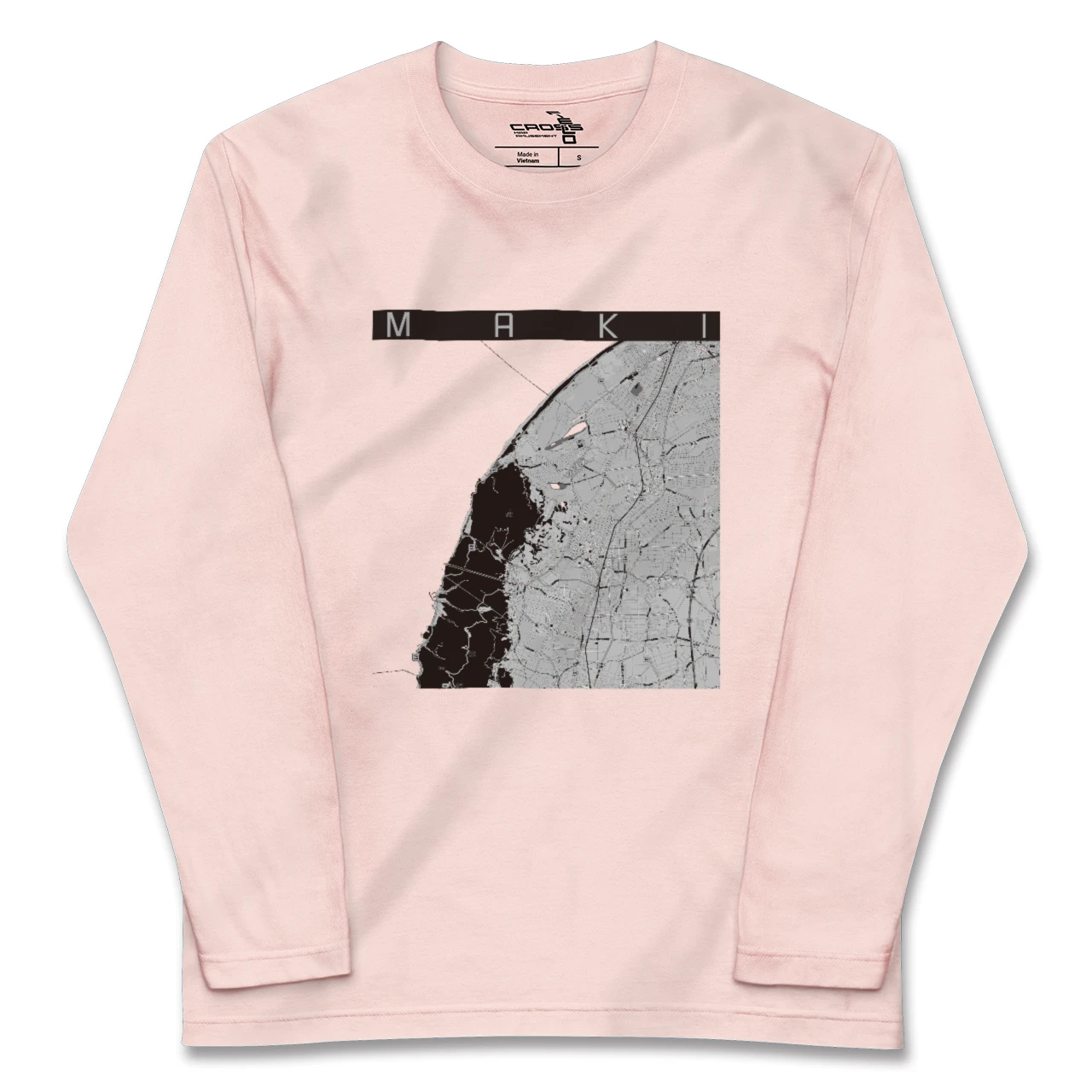 【巻（新潟県）】地図柄ロングスリーブTシャツ