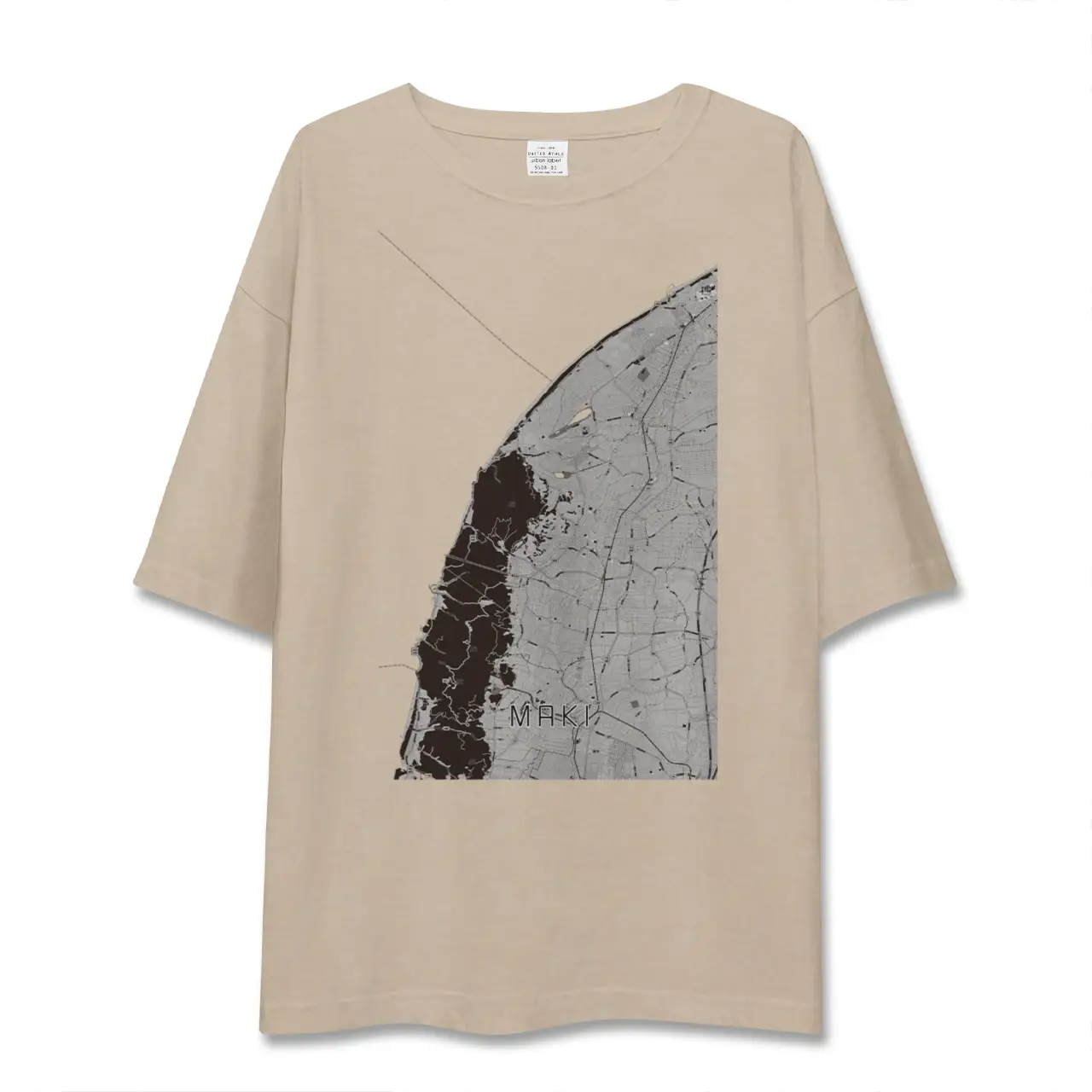 【巻（新潟県）】地図柄ビッグシルエットTシャツ
