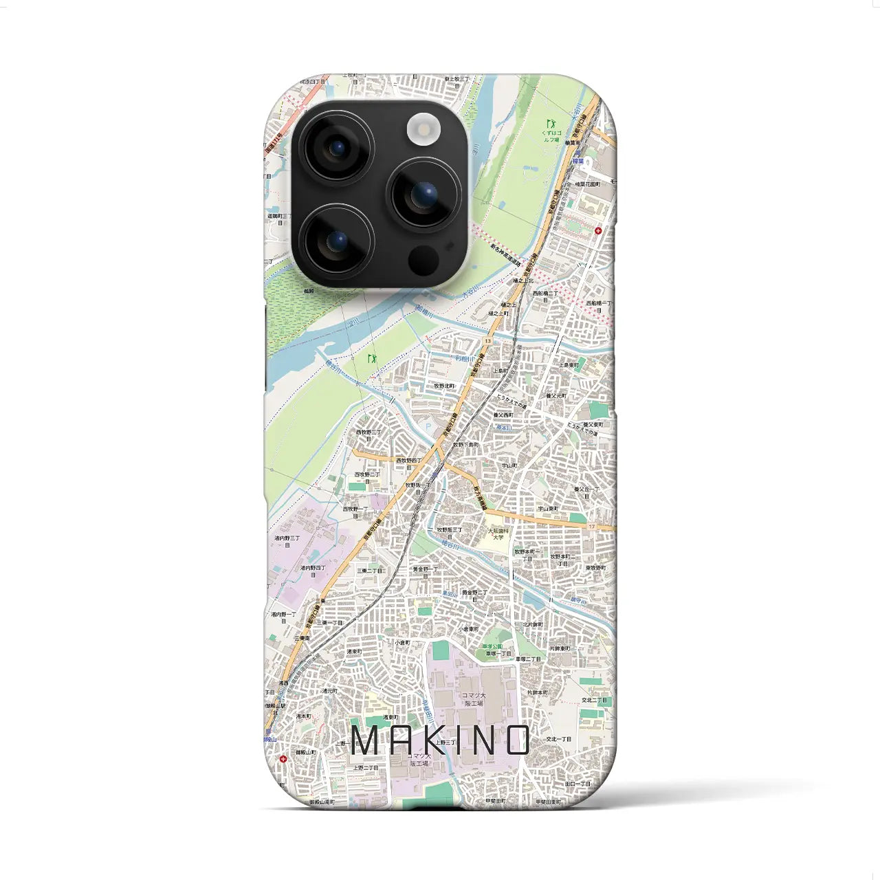 【牧野（大阪府）】地図柄iPhoneケース（バックカバータイプ）