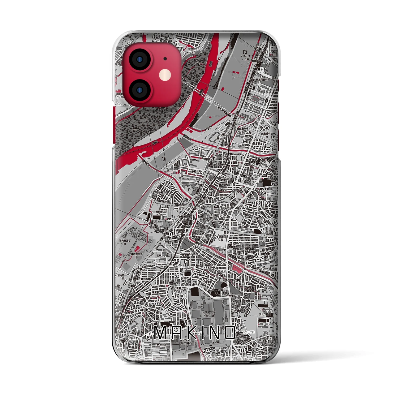 【牧野（大阪府）】地図柄iPhoneケース（クリアタイプ）