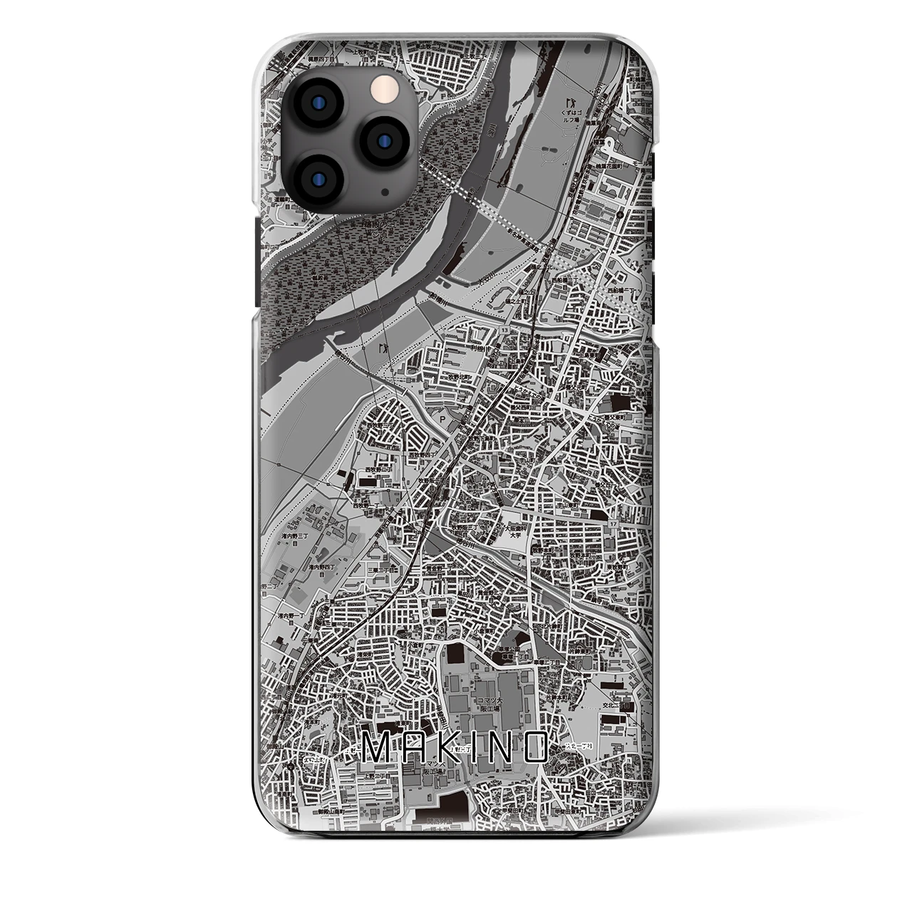 【牧野（大阪府）】地図柄iPhoneケース（クリアタイプ）