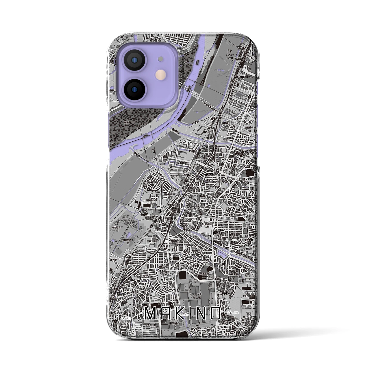 【牧野（大阪府）】地図柄iPhoneケース（クリアタイプ）