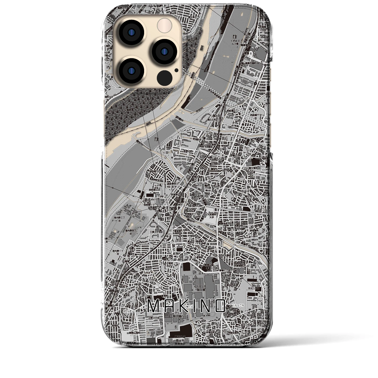【牧野（大阪府）】地図柄iPhoneケース（クリアタイプ）