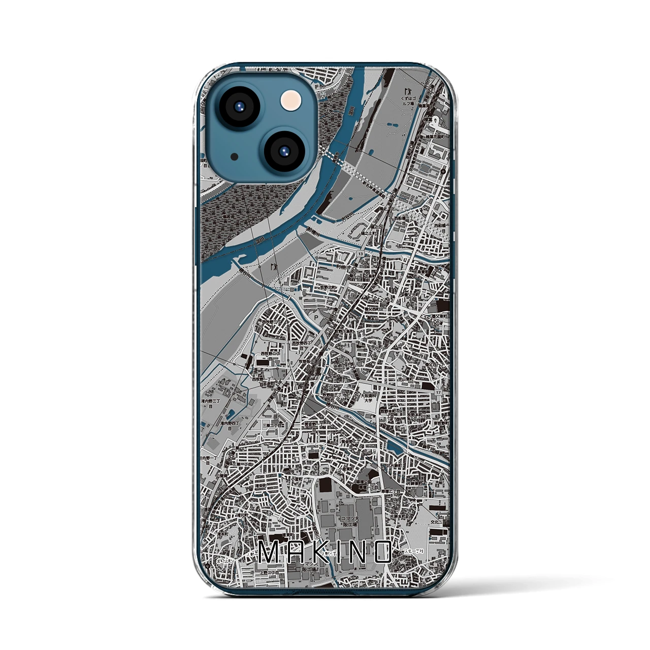 【牧野（大阪府）】地図柄iPhoneケース（クリアタイプ）
