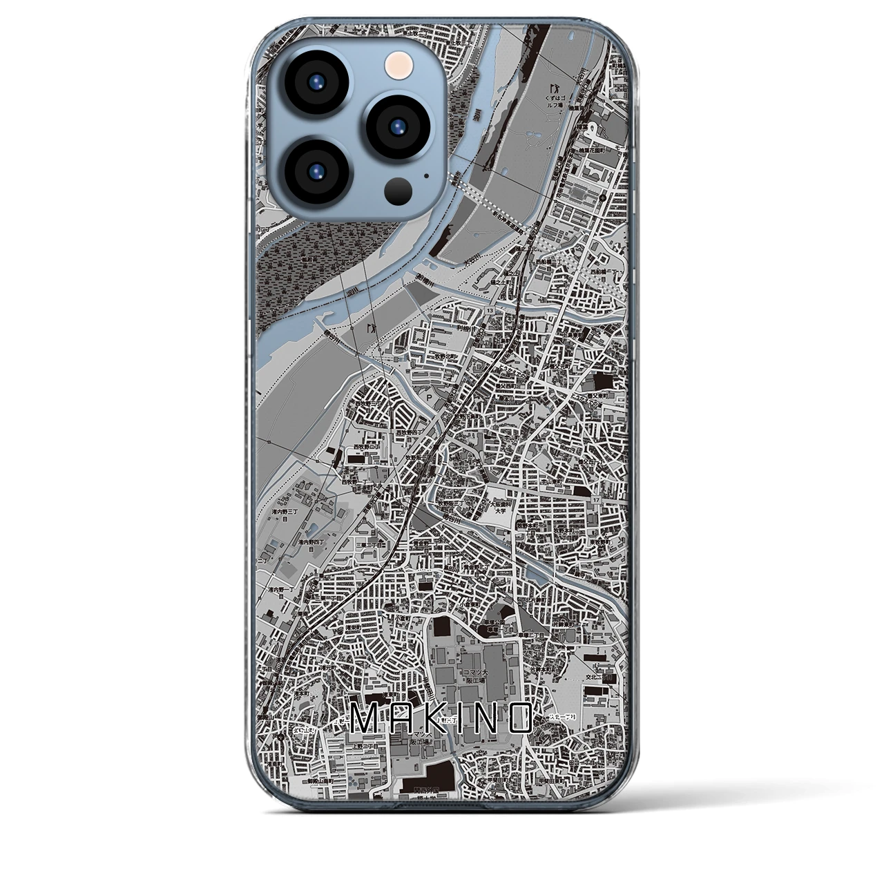 【牧野（大阪府）】地図柄iPhoneケース（クリアタイプ）
