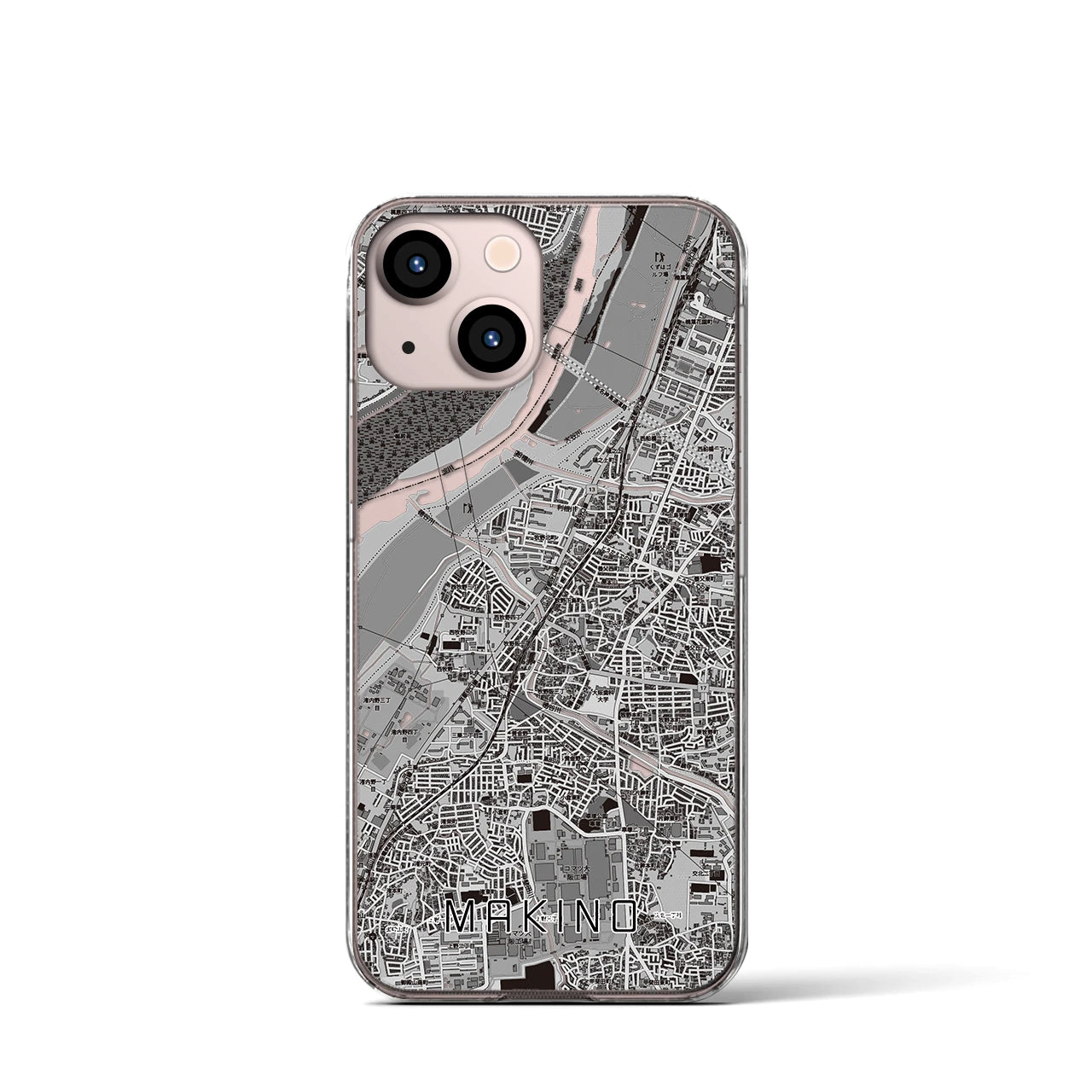 【牧野（大阪府）】地図柄iPhoneケース（クリアタイプ）