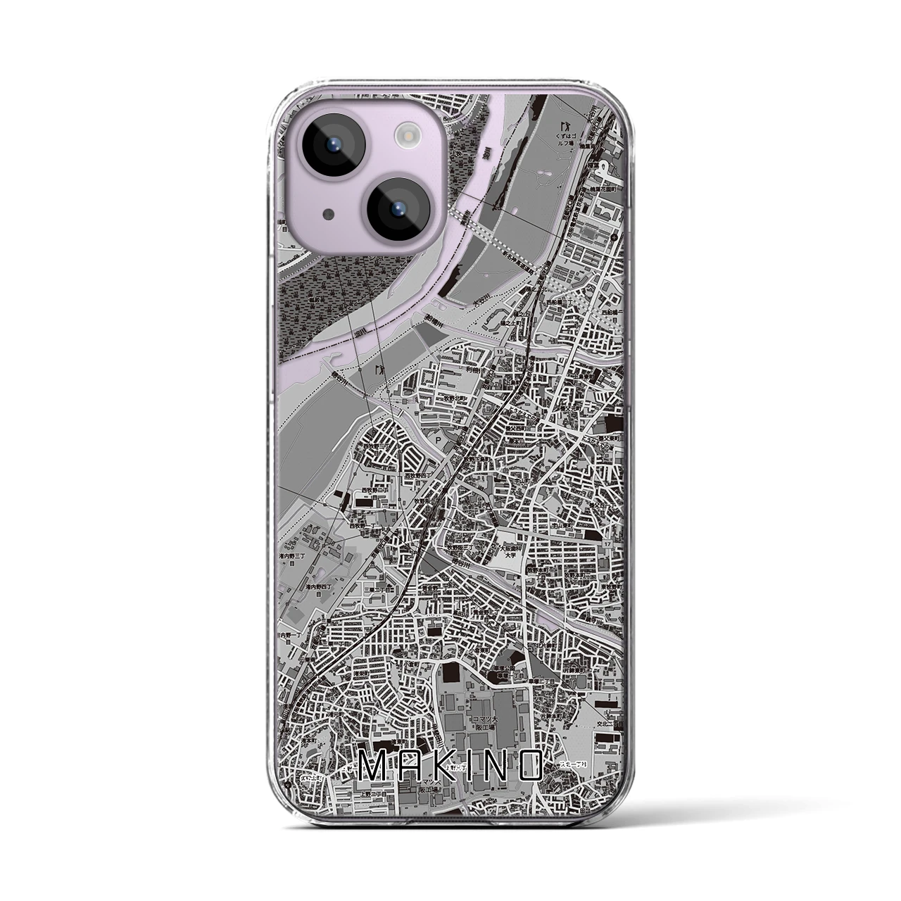 【牧野（大阪府）】地図柄iPhoneケース（クリアタイプ）