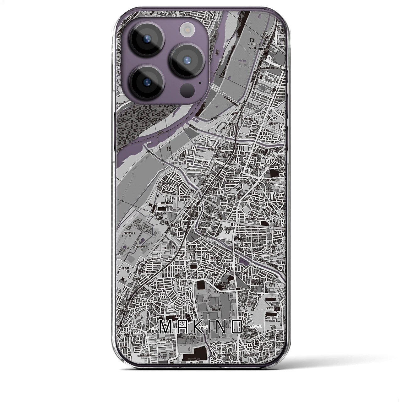 【牧野（大阪府）】地図柄iPhoneケース（クリアタイプ）
