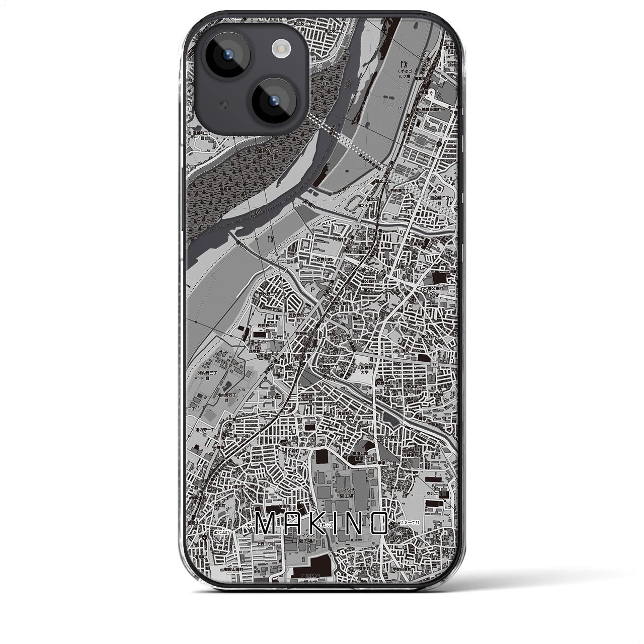 【牧野（大阪府）】地図柄iPhoneケース（クリアタイプ）