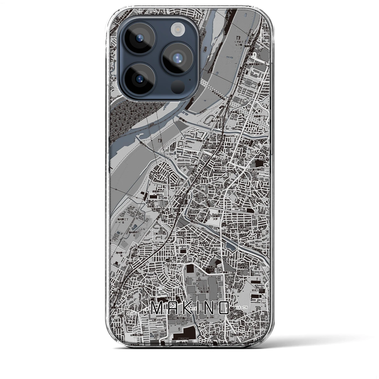 【牧野（大阪府）】地図柄iPhoneケース（クリアタイプ）