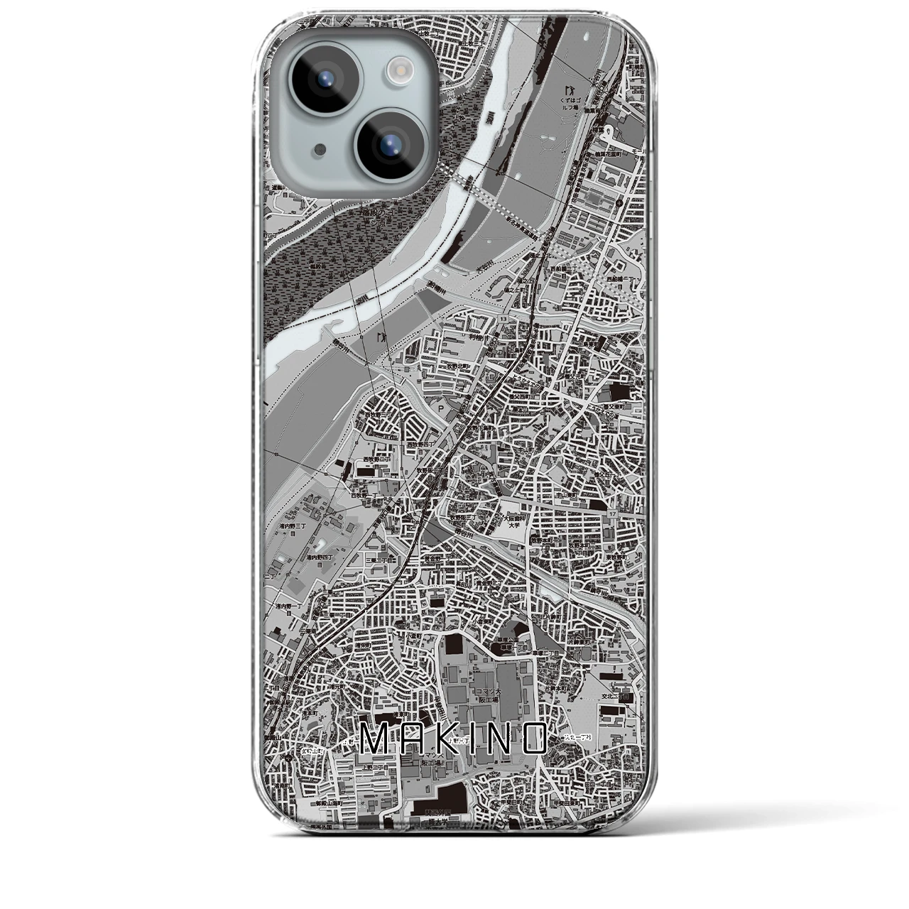 【牧野（大阪府）】地図柄iPhoneケース（クリアタイプ）