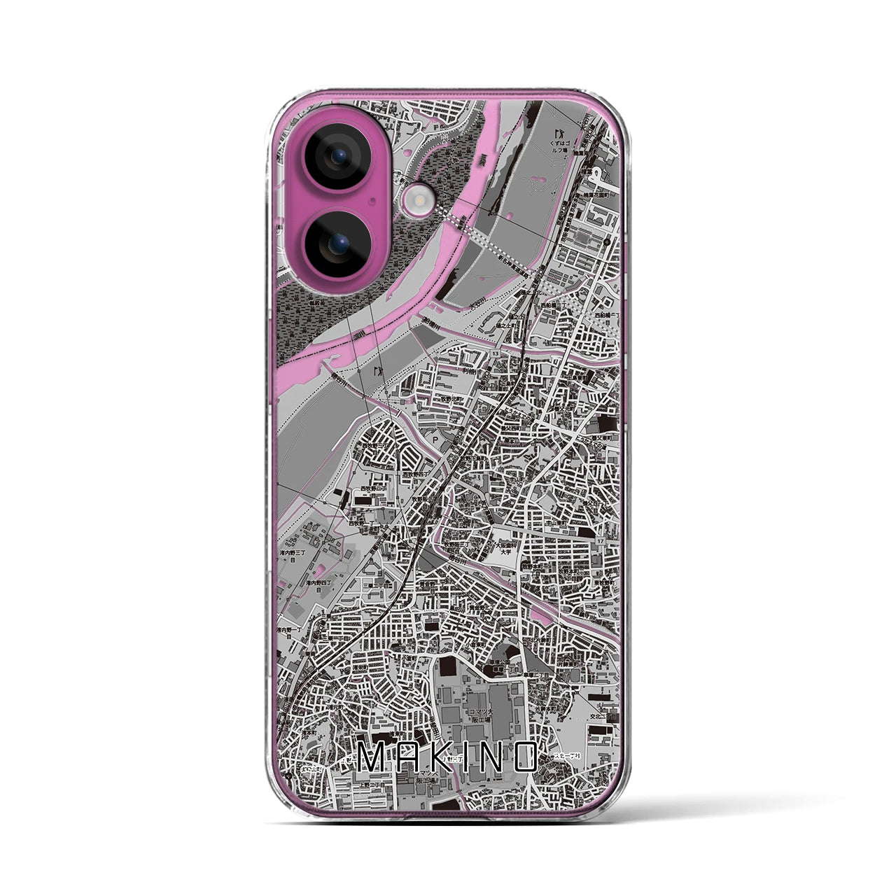 【牧野（大阪府）】地図柄iPhoneケース（クリアタイプ）