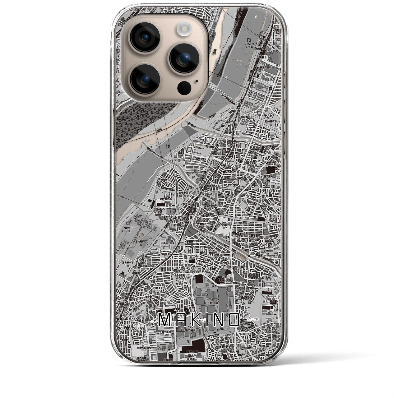 【牧野（大阪府）】地図柄iPhoneケース（クリアタイプ）