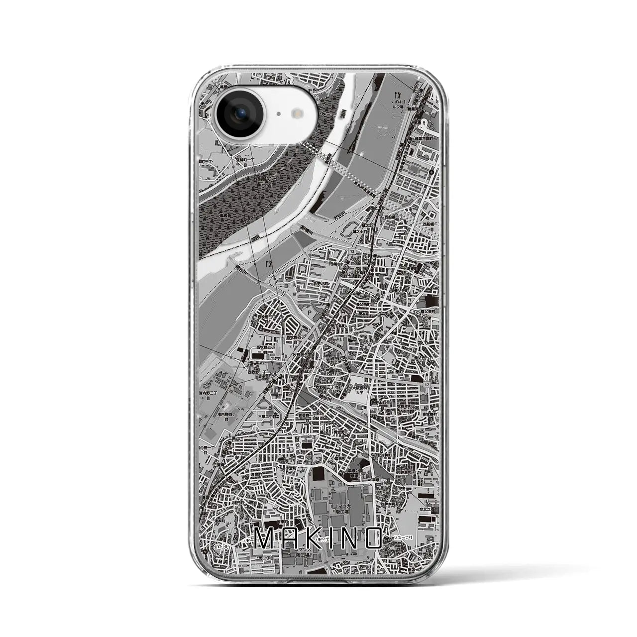 【牧野（大阪府）】地図柄iPhoneケース（クリアタイプ）