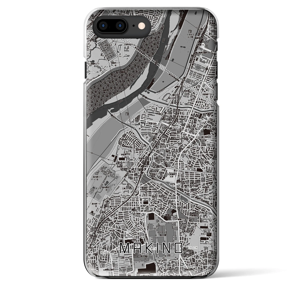 【牧野（大阪府）】地図柄iPhoneケース（クリアタイプ）