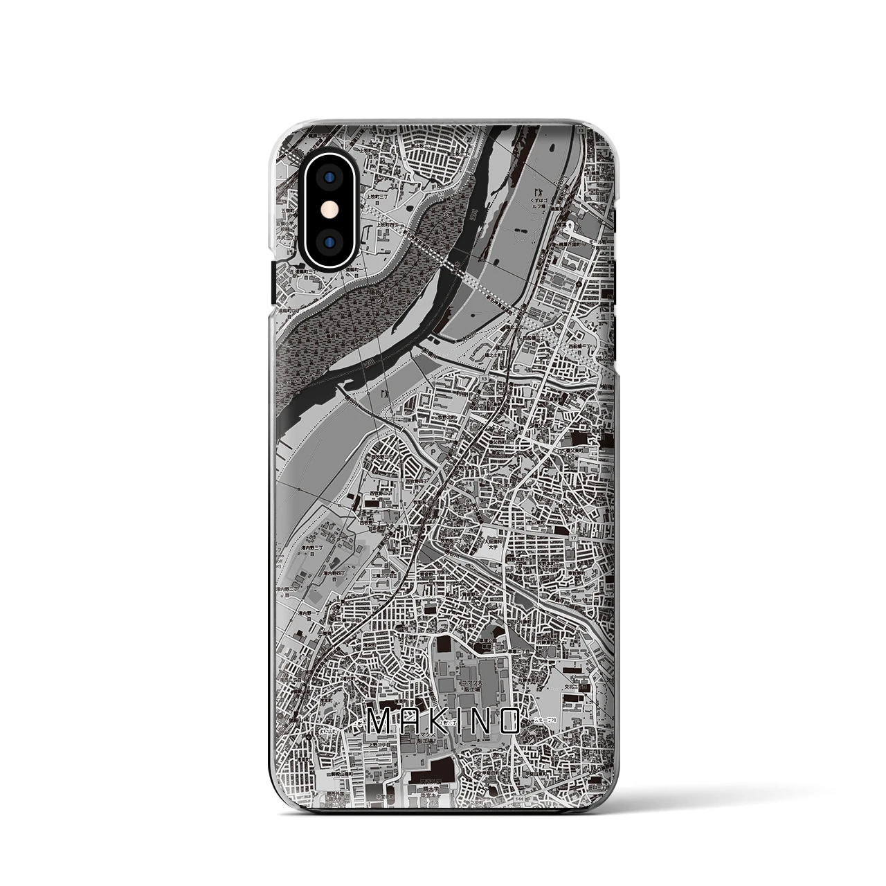 【牧野（大阪府）】地図柄iPhoneケース（クリアタイプ）