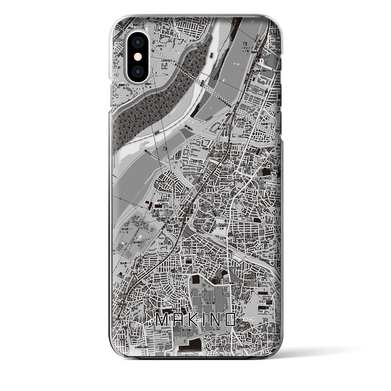 【牧野（大阪府）】地図柄iPhoneケース（クリアタイプ）