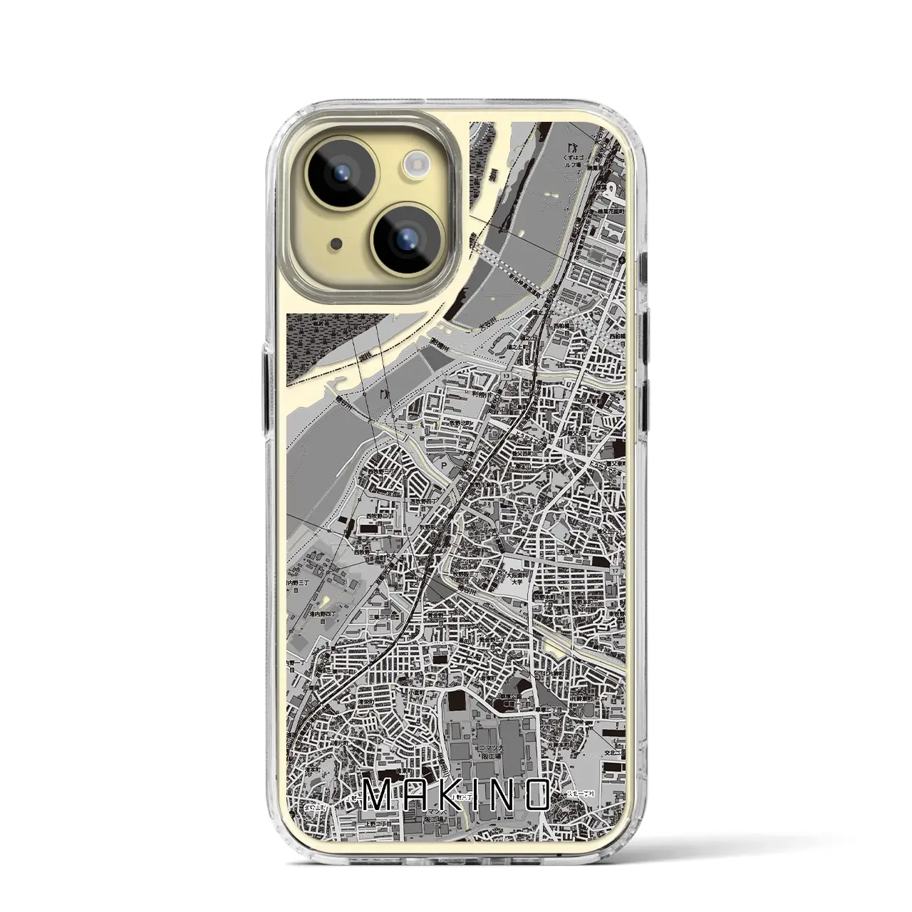 【牧野（大阪府）】地図柄iPhoneケース（MagSafeタイプ）