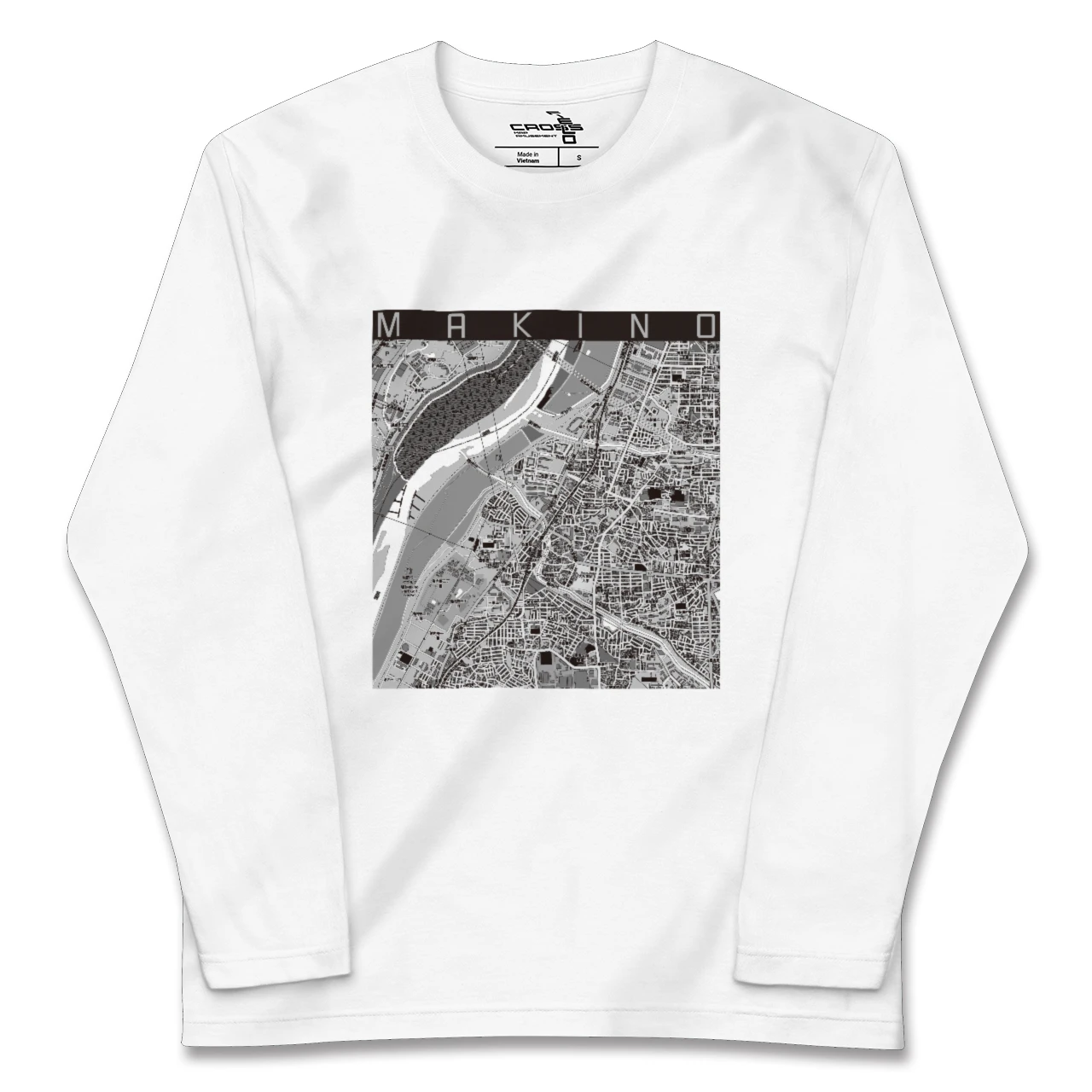 【牧野（大阪府）】地図柄ロングスリーブTシャツ