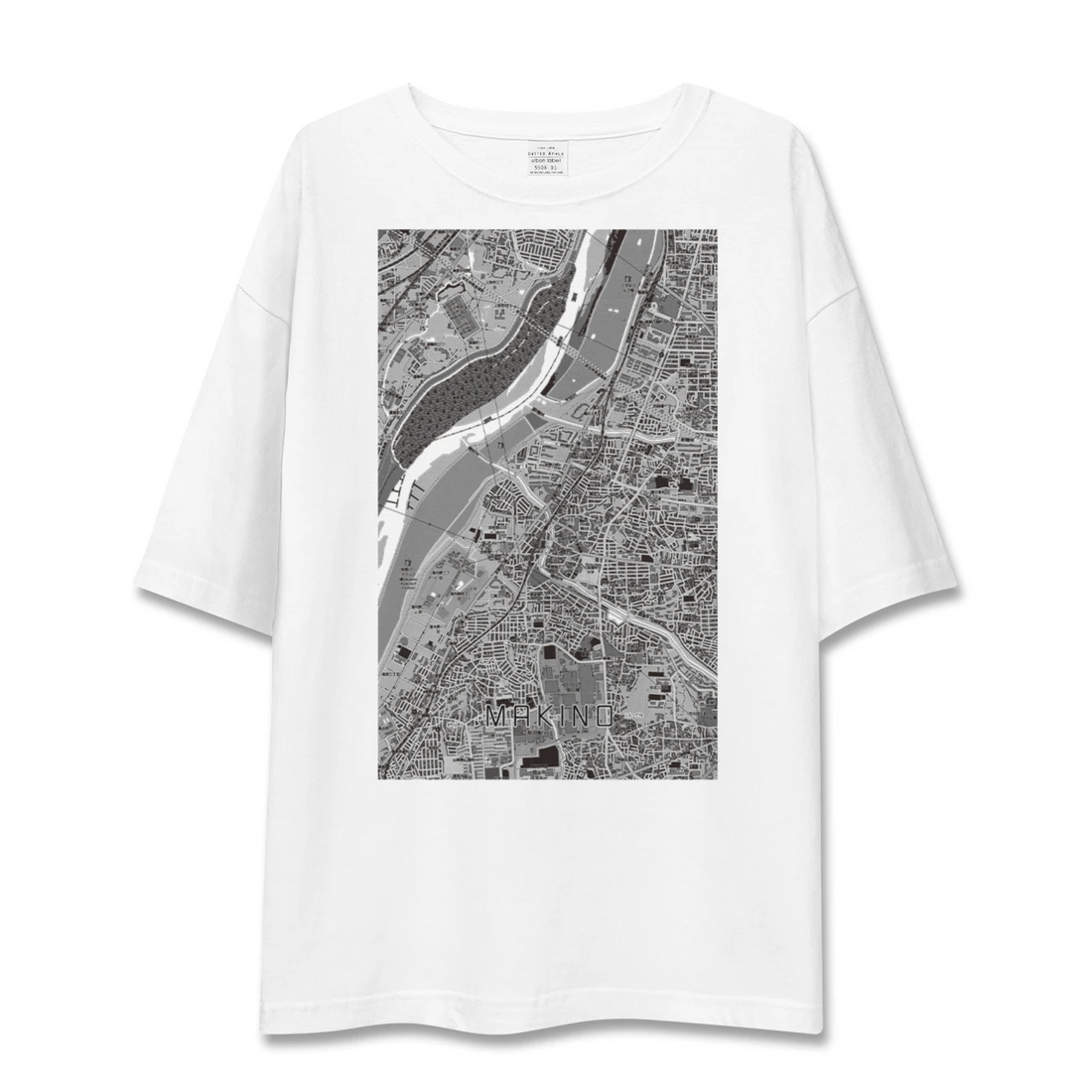 【牧野（大阪府）】地図柄ビッグシルエットTシャツ