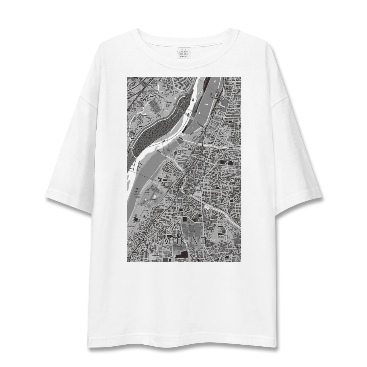【牧野（大阪府）】地図柄ビッグシルエットTシャツ