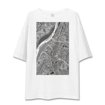 【牧野（大阪府）】地図柄ビッグシルエットTシャツ