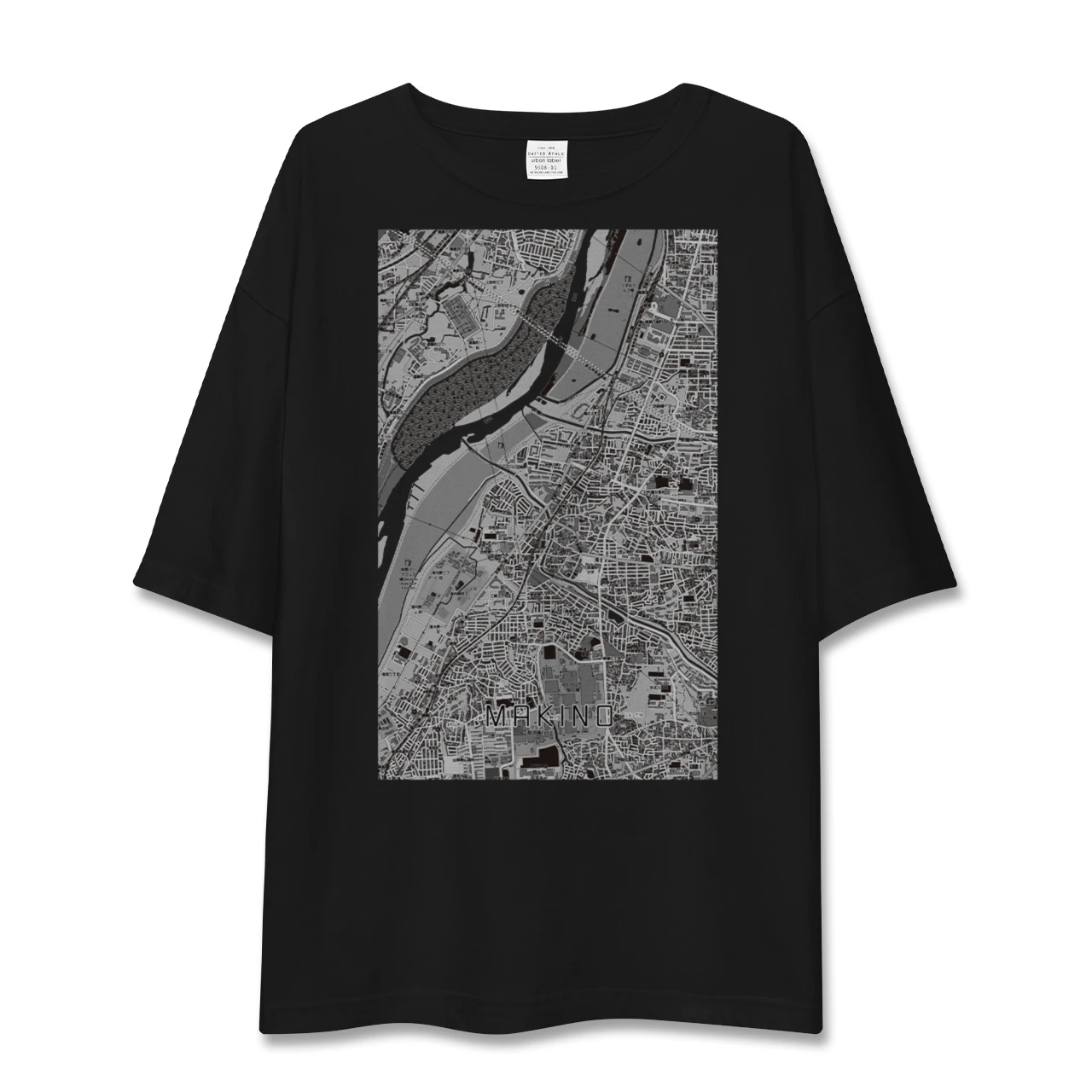 【牧野（大阪府）】地図柄ビッグシルエットTシャツ