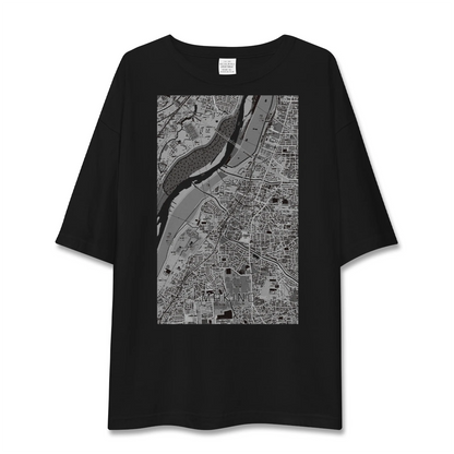 【牧野（大阪府）】地図柄ビッグシルエットTシャツ
