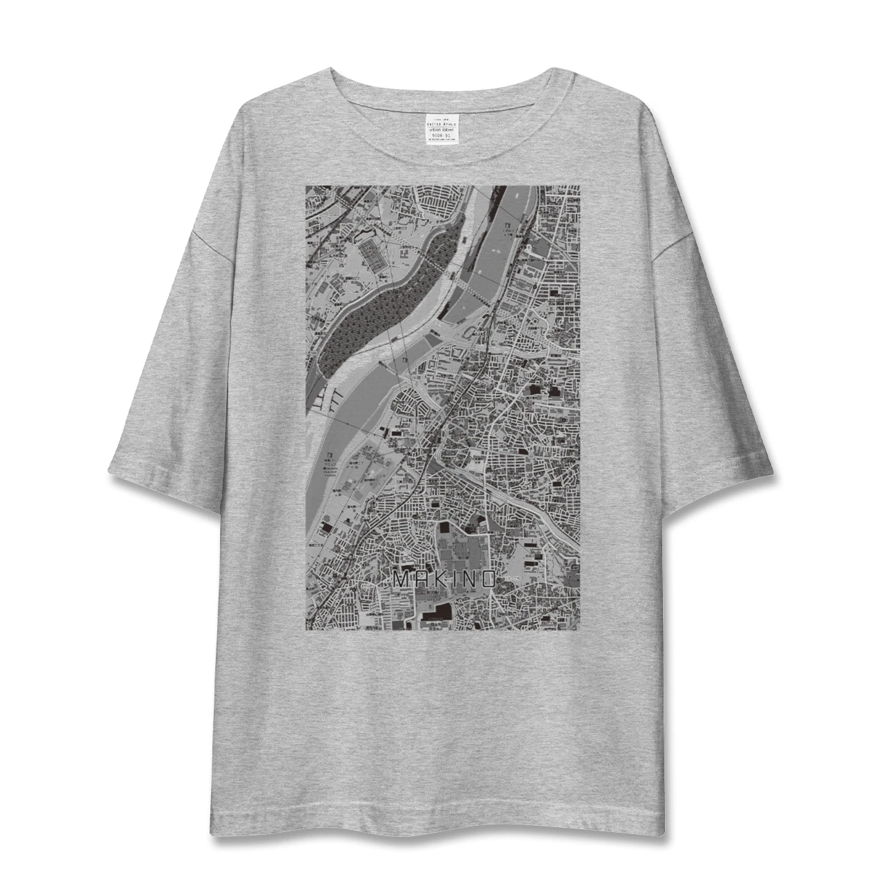 【牧野（大阪府）】地図柄ビッグシルエットTシャツ