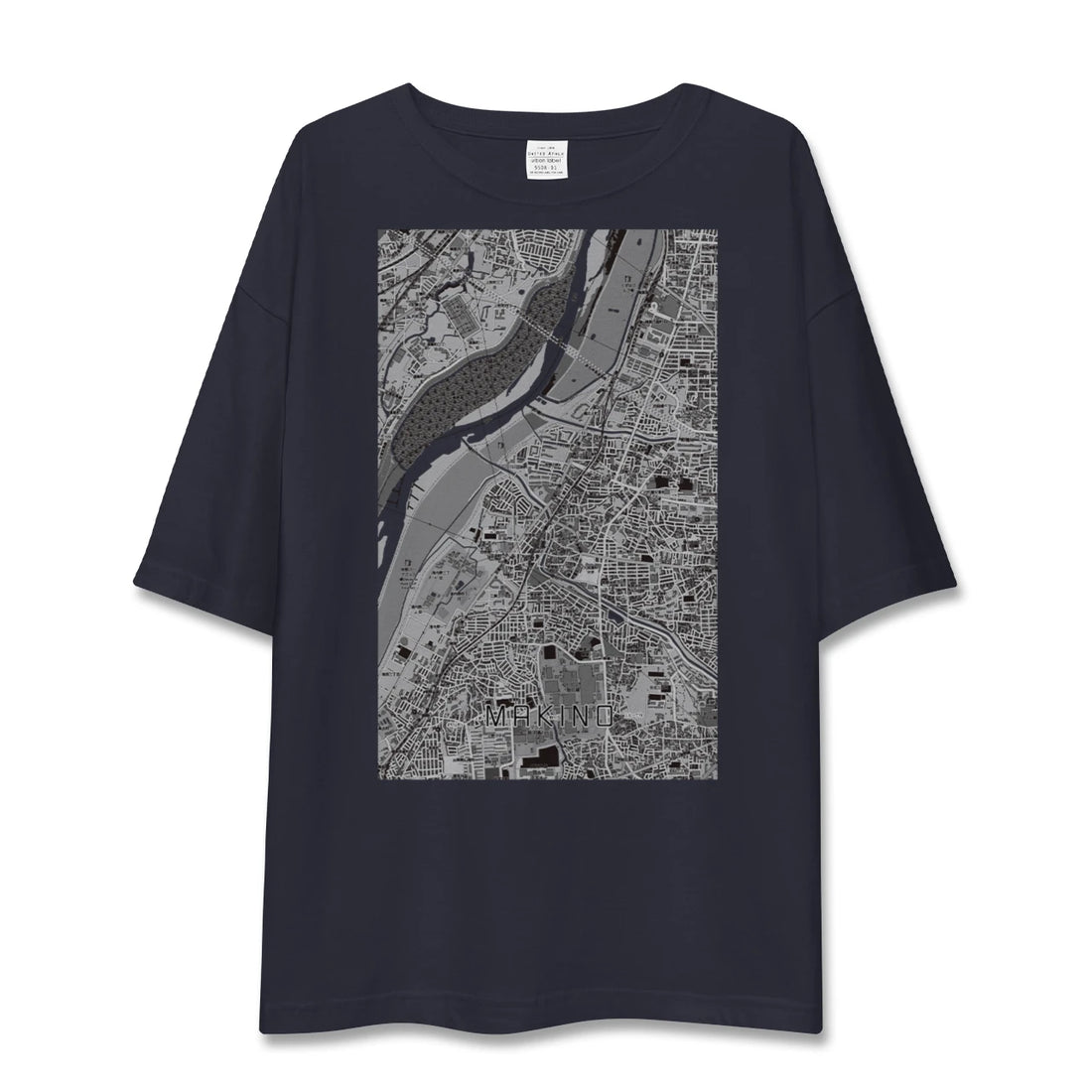 【牧野（大阪府）】地図柄ビッグシルエットTシャツ
