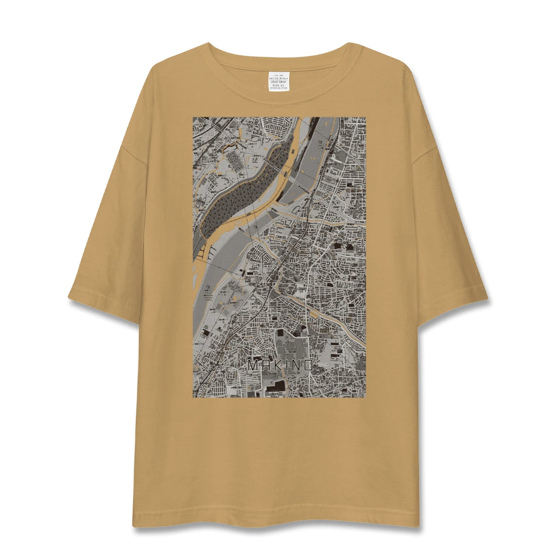 【牧野（大阪府）】地図柄ビッグシルエットTシャツ